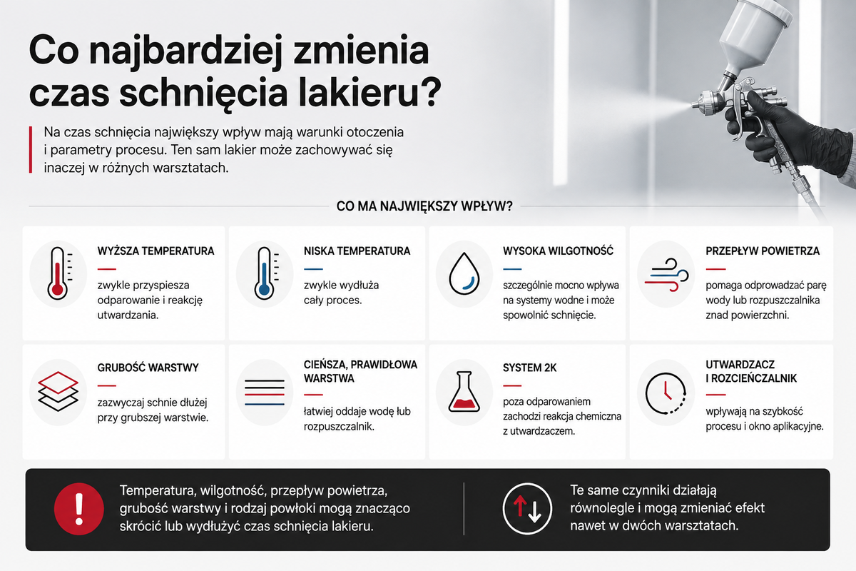 Co zmienia czas schnięcia lakieru?